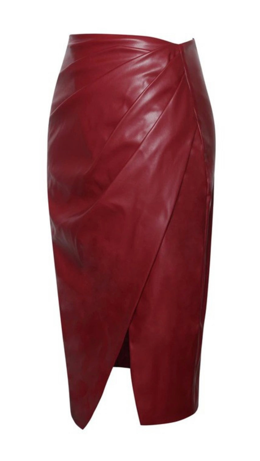 Burgundy Vegan Leather Skirt