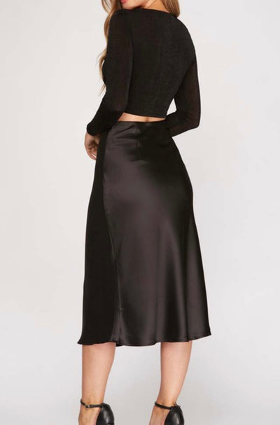 Satin Midi Skirt