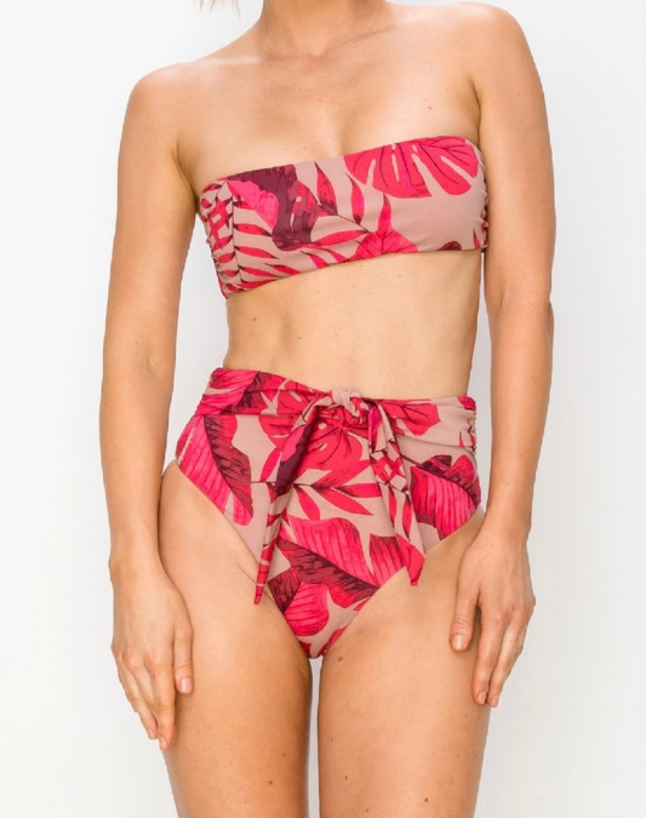 Tropical Seamless Bandeau Bikini Set