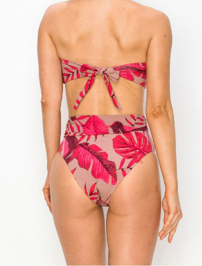 Tropical Seamless Bandeau Bikini Set