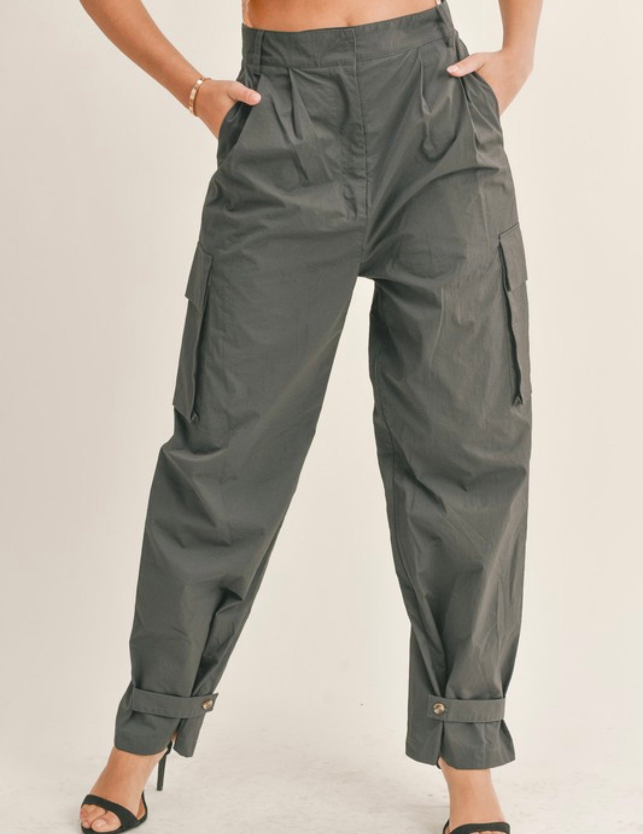 Cargo Pants with Button Tie on Cuffs