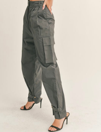 Cargo Pants with Button Tie on Cuffs