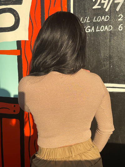 Cropped Turtleneck Sweater Top