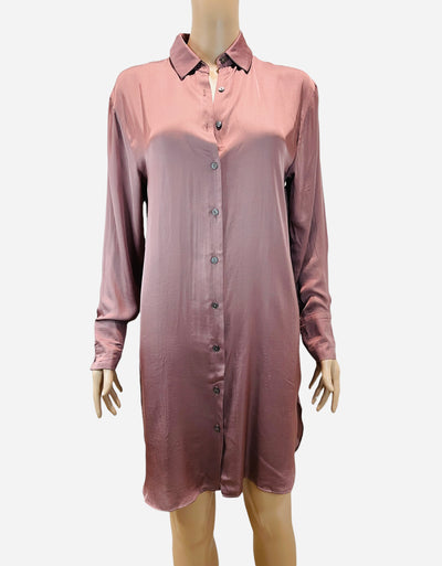 Satin Shirt Dress