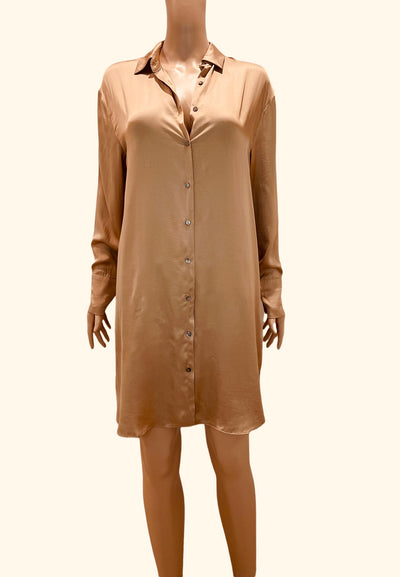 Satin Shirt Dress