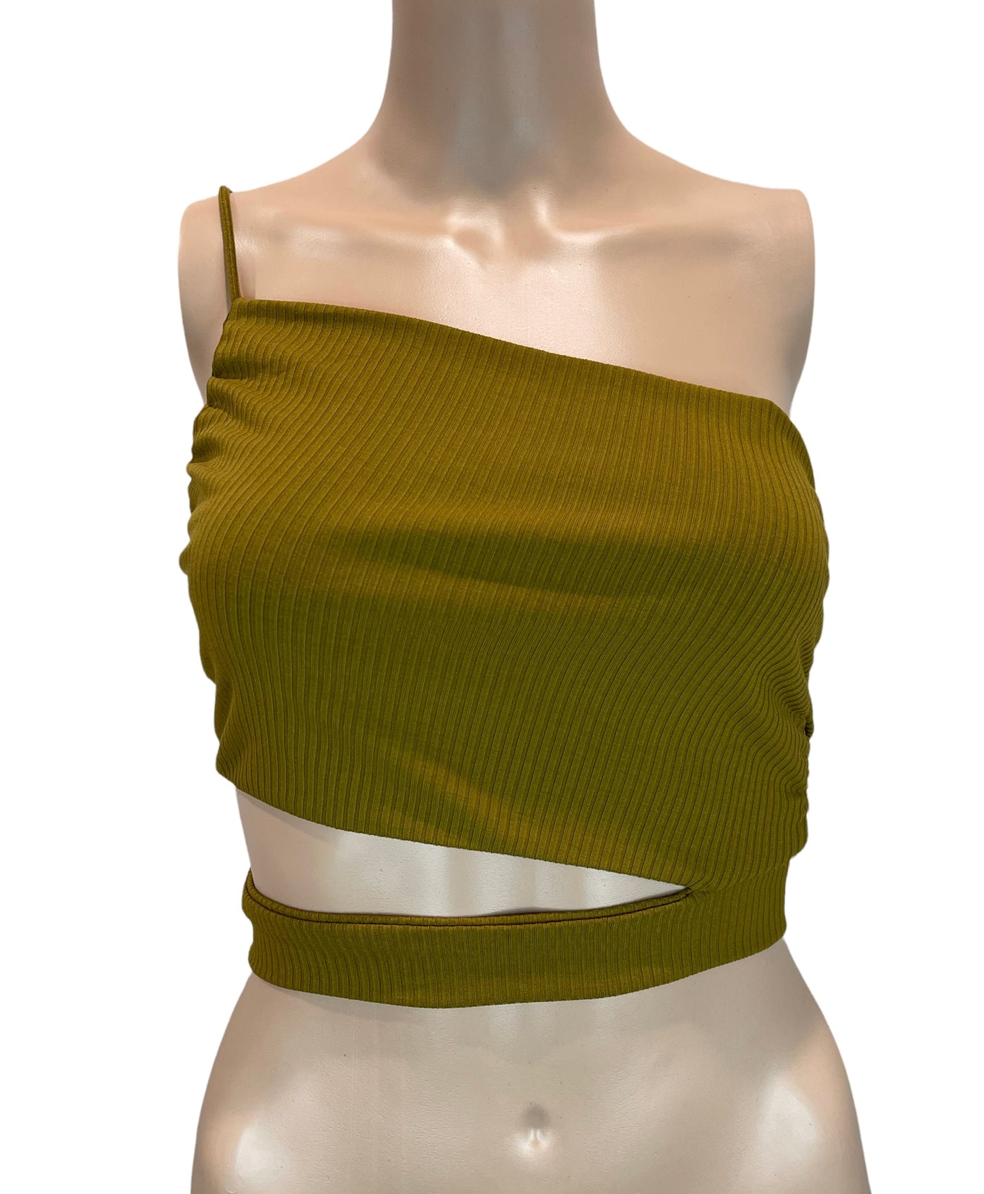 One Shoulder Cut Out Crop Top