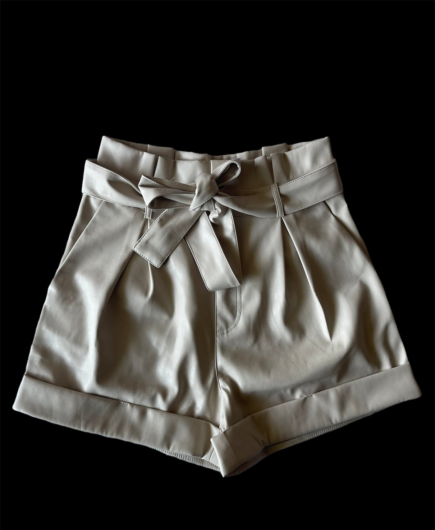 Vegan Leather Paperbag Shorts